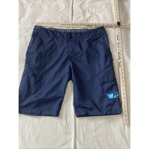 Fox Racing Ranger Cargo Shorts Men's 36 Blue Gray Stripes Motocross Mountain